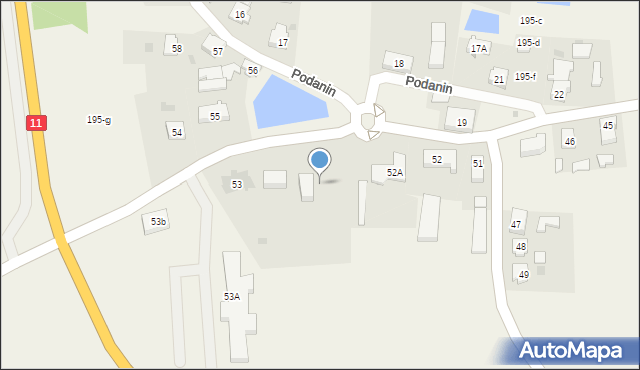 Podanin, Podanin, 52C, mapa Podanin
