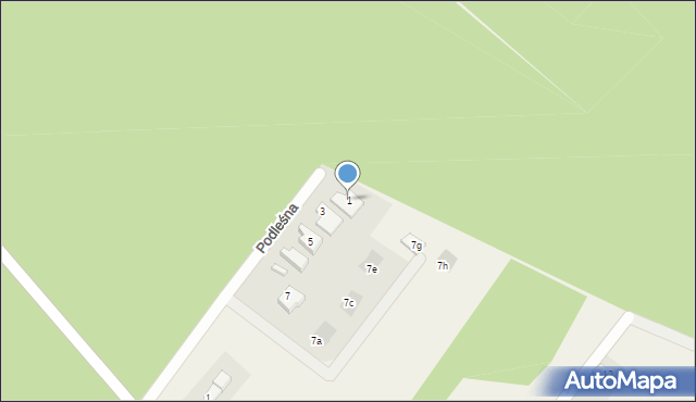 Podańsko, Podleśna, 1, mapa Podańsko