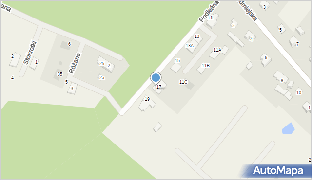 Podańsko, Podleśna, 17A, mapa Podańsko