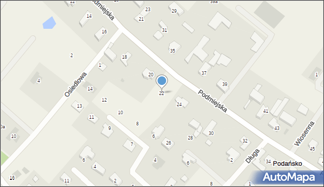 Podańsko, Podmiejska, 22, mapa Podańsko