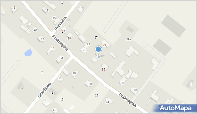 Podańsko, Podmiejska, 31, mapa Podańsko