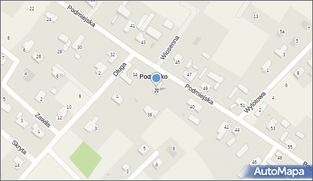 Podańsko, Podmiejska, 36, mapa Podańsko