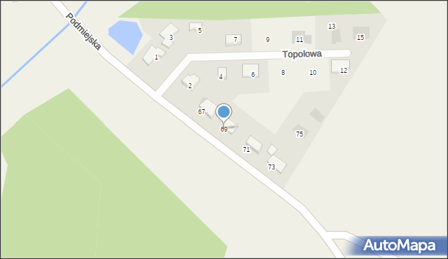 Podańsko, Podmiejska, 69, mapa Podańsko