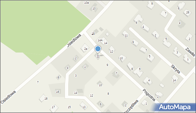 Podańsko, Pogodna, 11, mapa Podańsko