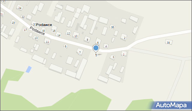 Podawce, Podawce, 5, mapa Podawce