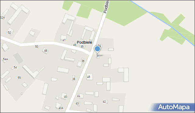 Podbiele, Podbiele, 37, mapa Podbiele