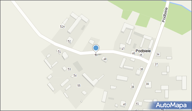 Podbiele, Podbiele, 50, mapa Podbiele