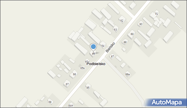 Podbielsko, Podbielsko, 65, mapa Podbielsko