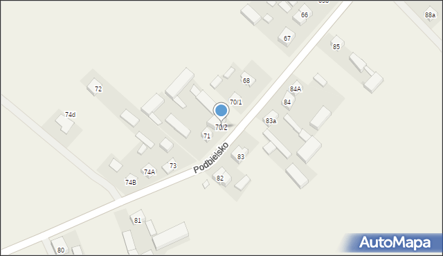 Podbielsko, Podbielsko, 70/2, mapa Podbielsko