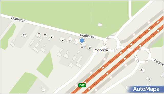 Podborze, Podborze, 20, mapa Podborze