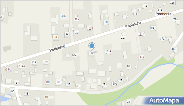 Podborze, Podborze, 30, mapa Podborze