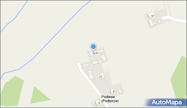 Podborze, Podborze, 74, mapa Podborze