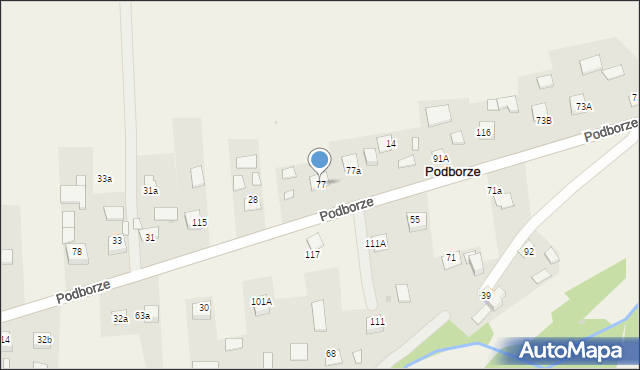 Podborze, Podborze, 77, mapa Podborze