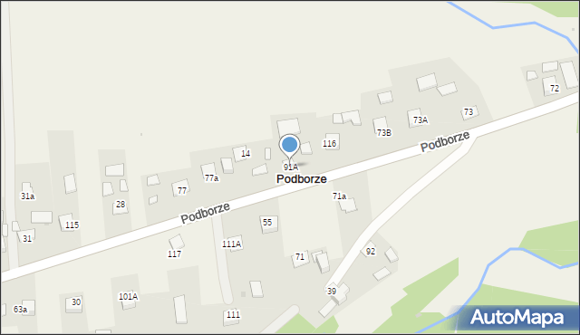 Podborze, Podborze, 91A, mapa Podborze