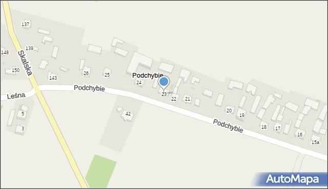 Podchybie, Podchybie, 23, mapa Podchybie