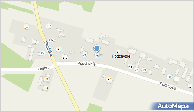 Podchybie, Podchybie, 25, mapa Podchybie