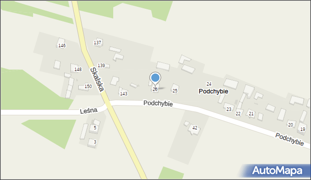 Podchybie, Podchybie, 26, mapa Podchybie