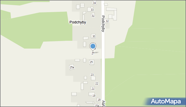 Podchyby, Podchyby, 27, mapa Podchyby