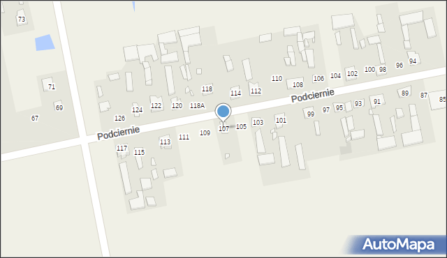 Podciernie, Podciernie, 107, mapa Podciernie