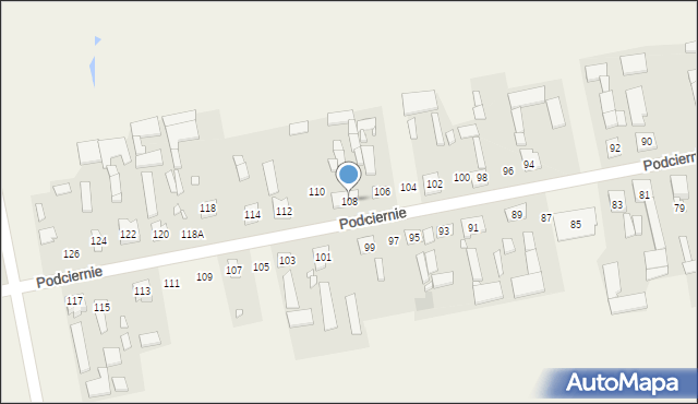 Podciernie, Podciernie, 108, mapa Podciernie