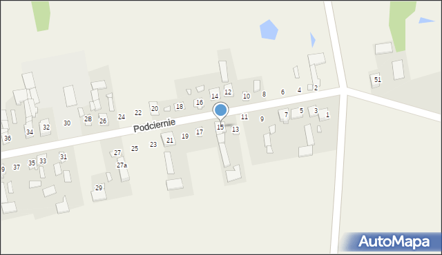 Podciernie, Podciernie, 15, mapa Podciernie