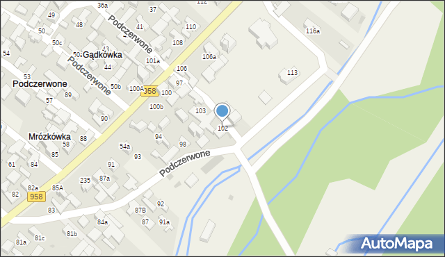 Podczerwone, Podczerwone, 102, mapa Podczerwone
