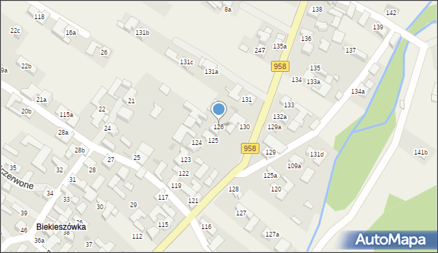 Podczerwone, Podczerwone, 126, mapa Podczerwone