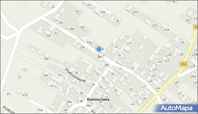 Podczerwone, Podczerwone, 28a, mapa Podczerwone