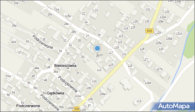 Podczerwone, Podczerwone, 29, mapa Podczerwone