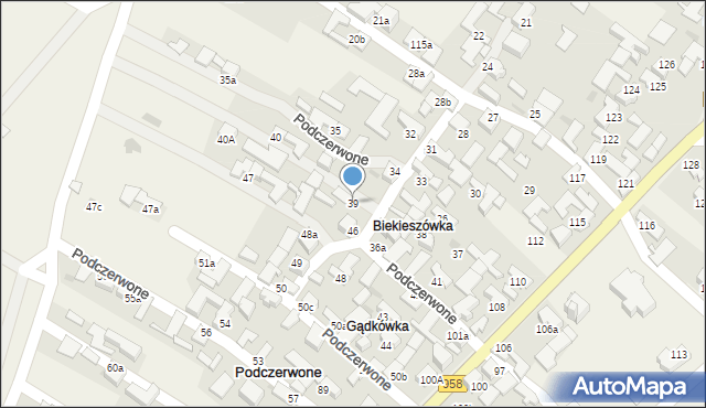 Podczerwone, Podczerwone, 39, mapa Podczerwone