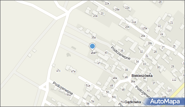 Podczerwone, Podczerwone, 40A, mapa Podczerwone