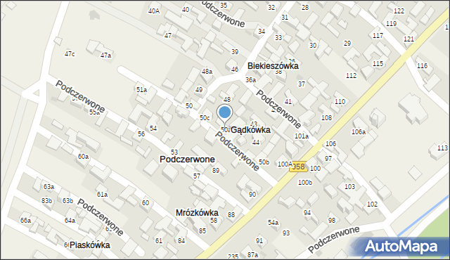 Podczerwone, Podczerwone, 50a, mapa Podczerwone