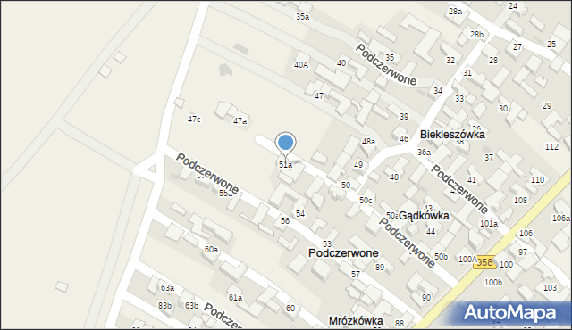 Podczerwone, Podczerwone, 51a, mapa Podczerwone