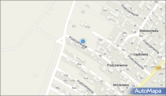 Podczerwone, Podczerwone, 55a, mapa Podczerwone