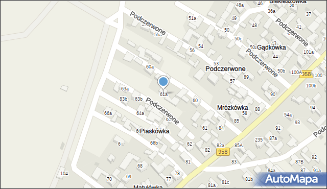 Podczerwone, Podczerwone, 61a, mapa Podczerwone