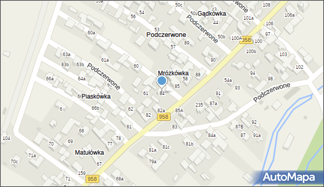 Podczerwone, Podczerwone, 84, mapa Podczerwone