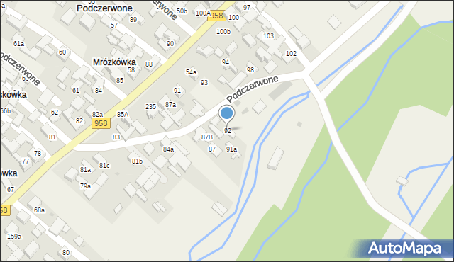 Podczerwone, Podczerwone, 92, mapa Podczerwone