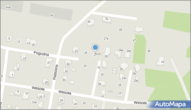 Poddębice, Pogodna, 27, mapa Poddębice