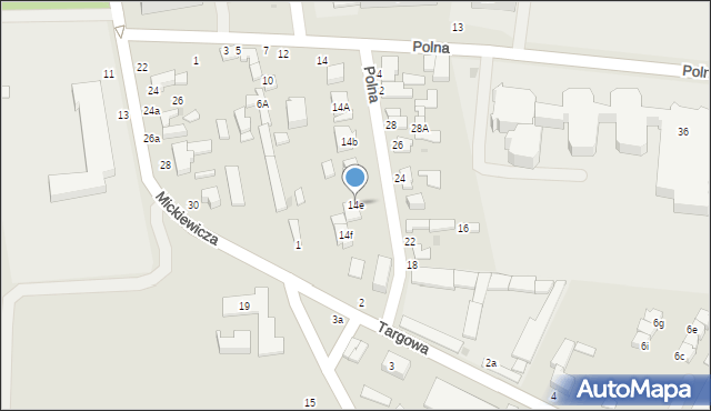 Poddębice, Polna, 14e, mapa Poddębice