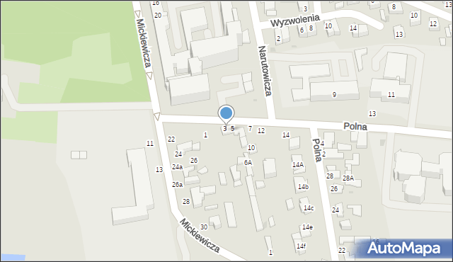 Poddębice, Polna, 6, mapa Poddębice