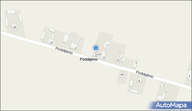 Poddębno, Poddębno, 12, mapa Poddębno