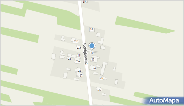 Poddębowiec, Poddębowiec, 20, mapa Poddębowiec