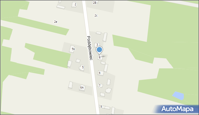 Poddębowiec, Poddębowiec, 4, mapa Poddębowiec