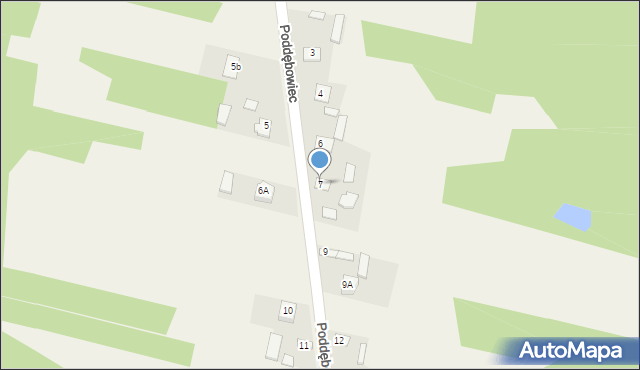 Poddębowiec, Poddębowiec, 7, mapa Poddębowiec