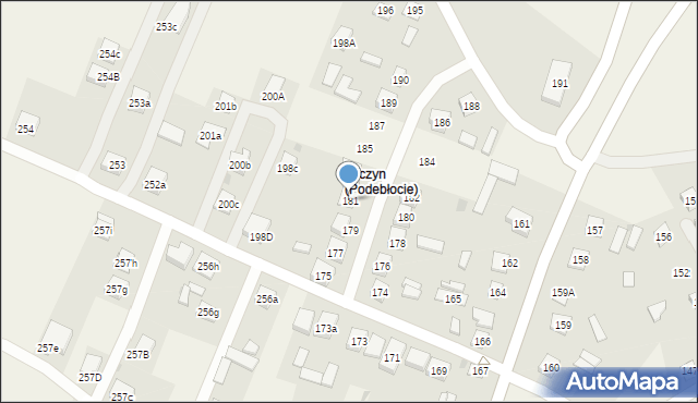 Podebłocie, Podebłocie, 181, mapa Podebłocie