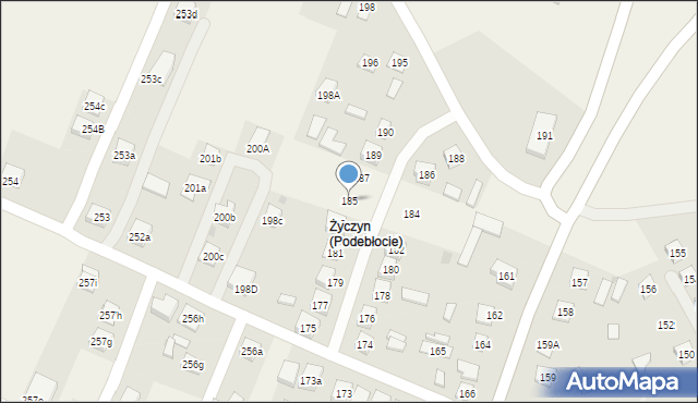 Podebłocie, Podebłocie, 185, mapa Podebłocie