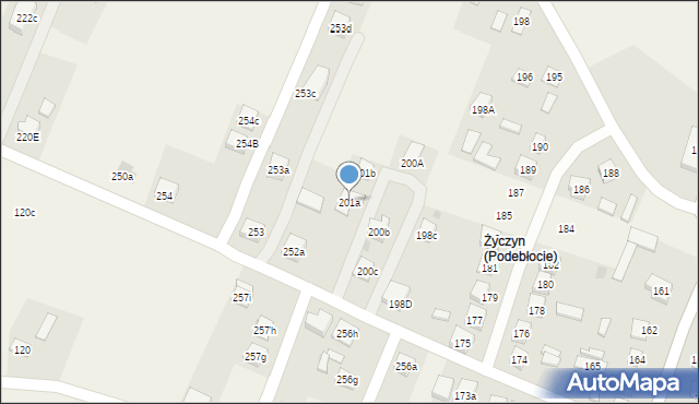 Podebłocie, Podebłocie, 201a, mapa Podebłocie