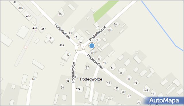 Podedwórze, Podedwórze, 39, mapa Podedwórze