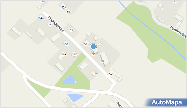 Podedwórze, Podedwórze, 50, mapa Podedwórze