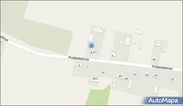 Podedwórze, Podedwórze, 9, mapa Podedwórze